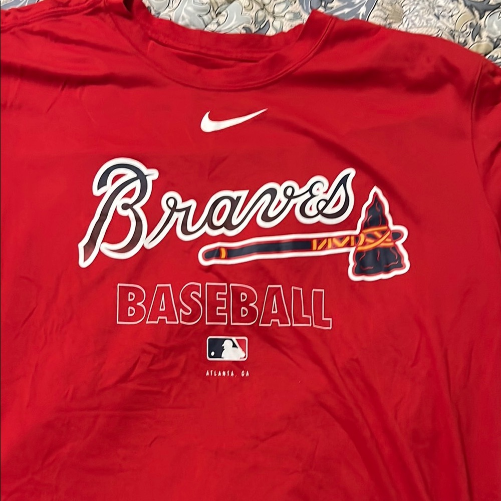 Nike Red Braves Baseball Tee